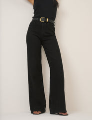 Black High Rise Soho Wide Leg Jeans