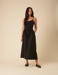 Black Madelyn Midi Dress