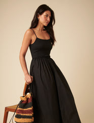 Black Madelyn Midi Dress